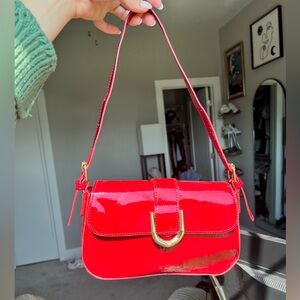Red Patent Leather Shoulder Bag